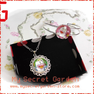 Obake No Q-Taro Q太郎 anime Cabochon Necklace and Bracelet Set Obake No Q-Taro Q太郎 anime Cabochon Necklace and Bracelet Set